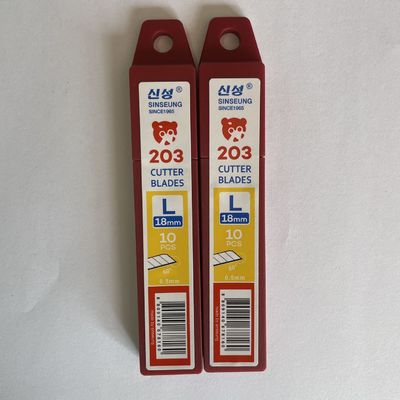 Ağır Görevli 18 mm Snap Cutter Blade 60 Derece Köşe 0,5 mm Kalınlık Sinseung L203