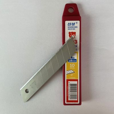 0.5mm Gümüş Kesme Bıçağı 18mm Karbon Çelik 60° Açı 8 Bölüm