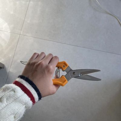 200mm Turuncu Saplı Makas Tel Kumaş Plastik Deri Kesme İçin